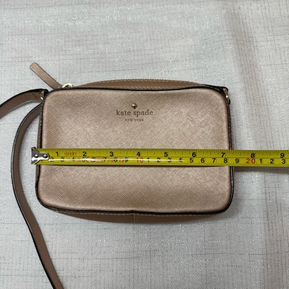Kate Spade Staci Mini Camera Cossbody Bag Rose Gold Cow Leather Travel Casual - Picture 6 of 13